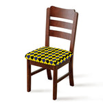 Black Blue And Yellow Argyle Print Chair Cushion Cover