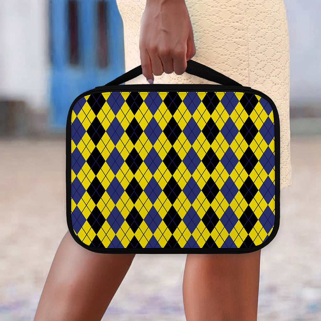 Black Blue And Yellow Argyle Print Classic Bible Case
