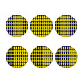 Black Blue And Yellow Argyle Print Coaster Set