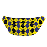 Black Blue And Yellow Argyle Print Fanny Pack