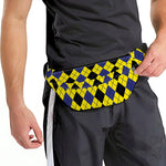 Black Blue And Yellow Argyle Print Fanny Pack
