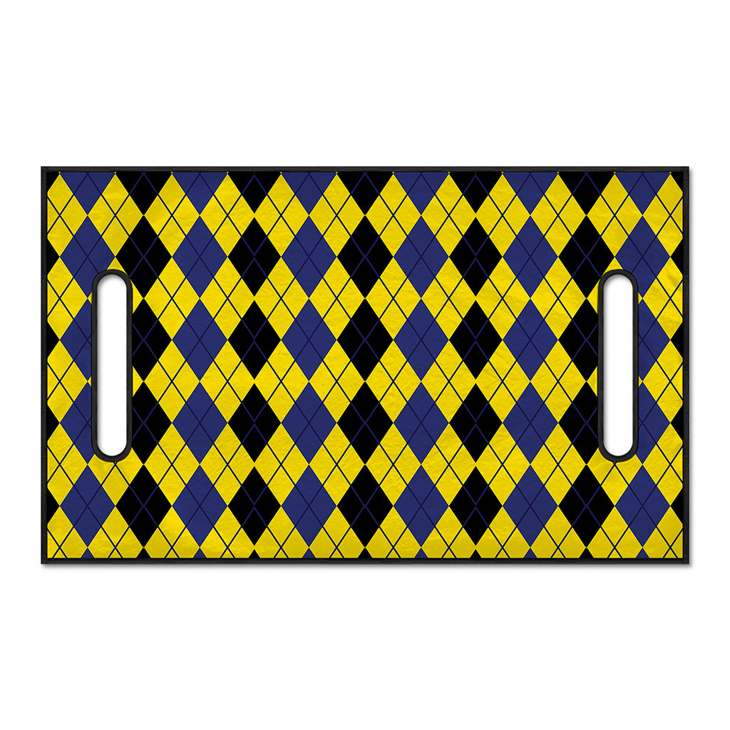 Black Blue And Yellow Argyle Print Golf Cart Seat Cover
