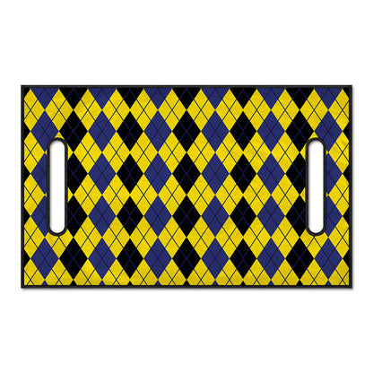 Black Blue And Yellow Argyle Print Golf Cart Seat Cover