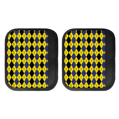 Black Blue And Yellow Argyle Print Handle Covers
