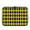Black Blue And Yellow Argyle Print Laptop Sleeve