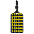 Black Blue And Yellow Argyle Print Luggage Tag