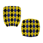 Black Blue And Yellow Argyle Print Office Chair Cover
