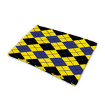 Black Blue And Yellow Argyle Print Pet Cooling Mat Cover