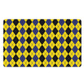 Black Blue And Yellow Argyle Print Polyester Doormat