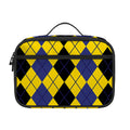 Black Blue And Yellow Argyle Print Portable Lunch Bag