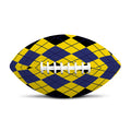 Black Blue And Yellow Argyle Print Rugby Ball