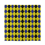 Black Blue And Yellow Argyle Print Silk Bandana