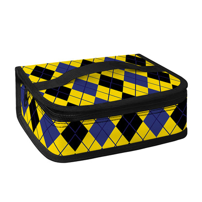 Black Blue And Yellow Argyle Print Small Lunch Bag