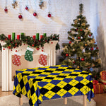 Black Blue And Yellow Argyle Print Tablecloth