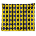 Black Blue And Yellow Argyle Print Tapestry