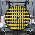 Black Blue And Yellow Argyle Print Tire Cover With Camera Hole