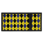 Black Blue And Yellow Argyle Print Trifold Wallet