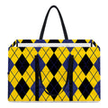 Black Blue And Yellow Argyle Print Utility Tote Bag