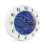 Black Blue Zebra Pattern Print Alarm Clock