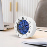 Black Blue Zebra Pattern Print Alarm Clock