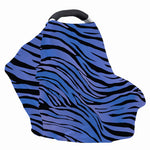 Black Blue Zebra Pattern Print Baby Seat Cover