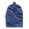 Black Blue Zebra Pattern Print Backpack