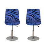 Black Blue Zebra Pattern Print Bar Stool Covers