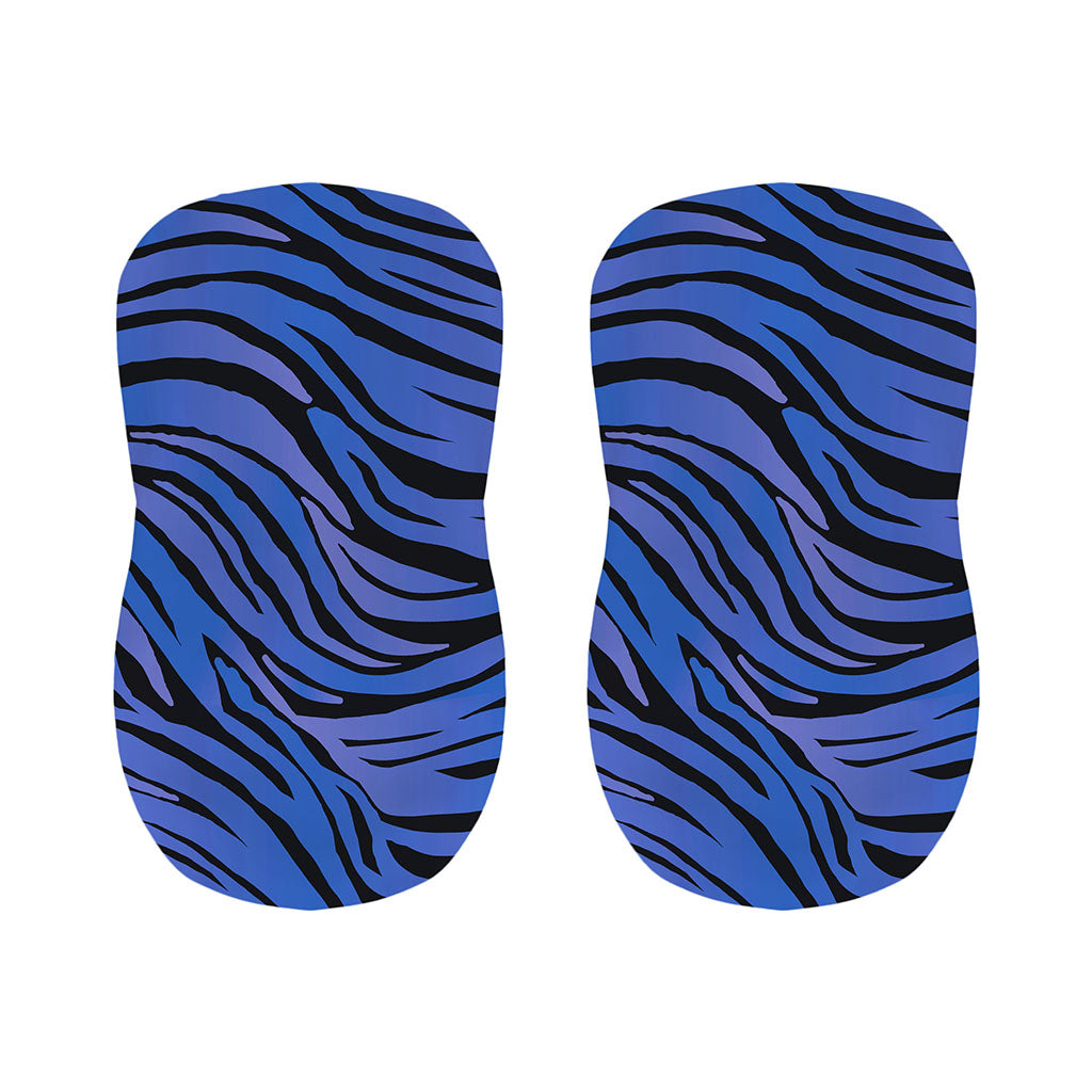 Black Blue Zebra Pattern Print Bar Stool Covers