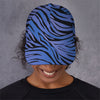 Black Blue Zebra Pattern Print Baseball Cap