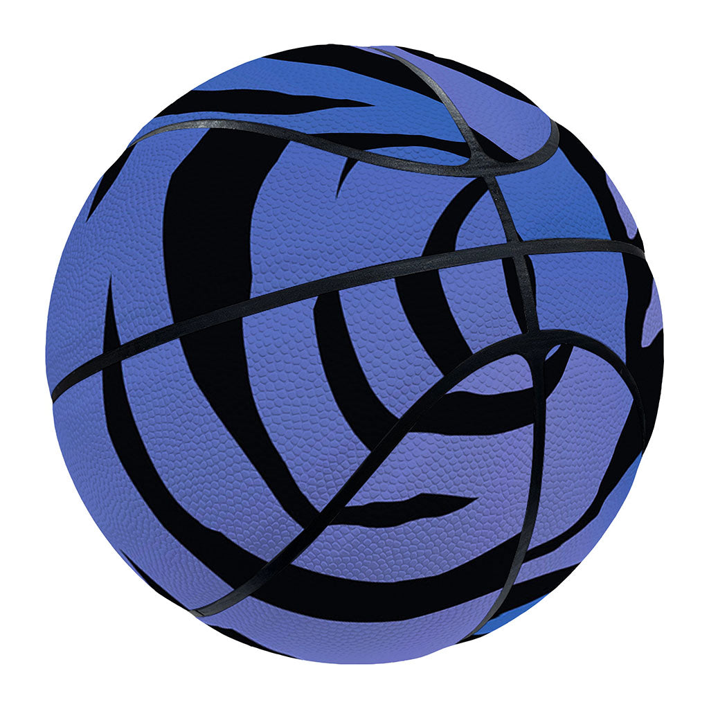 Black Blue Zebra Pattern Print Basketball