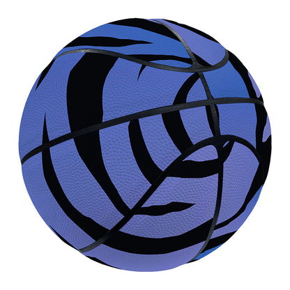 Black Blue Zebra Pattern Print Basketball