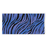 Black Blue Zebra Pattern Print Beach Towel