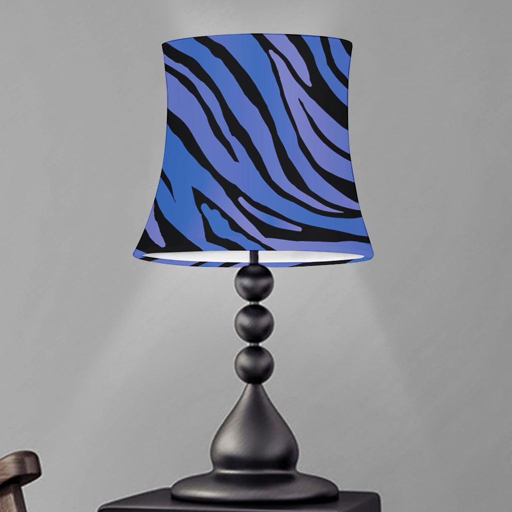 Black Blue Zebra Pattern Print Bell Lamp Shade