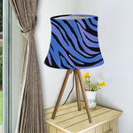 Black Blue Zebra Pattern Print Bell Lamp Shade