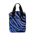 Black Blue Zebra Pattern Print Bible Tote Bag
