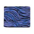 Black Blue Zebra Pattern Print Bifold Wallet