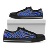 Black Blue Zebra Pattern Print Black Low Top Sneakers