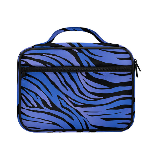 Black Blue Zebra Pattern Print Briefcase Bible Bag