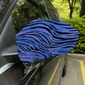 Black Blue Zebra Pattern Print Car Side Mirror Covers