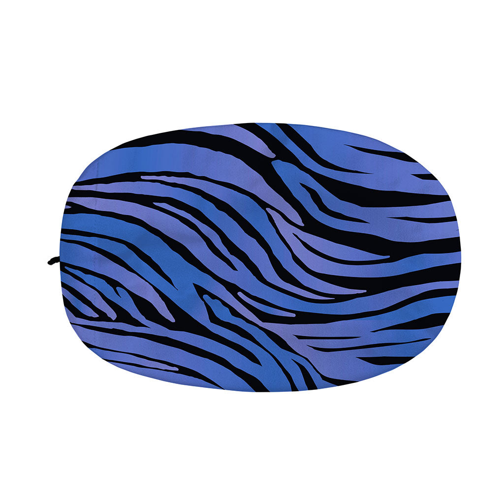 Black Blue Zebra Pattern Print Car Side Mirror Covers