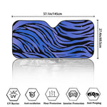 Black Blue Zebra Pattern Print Car Windshield Sun Shade