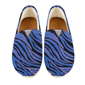 Black Blue Zebra Pattern Print Casual Shoes