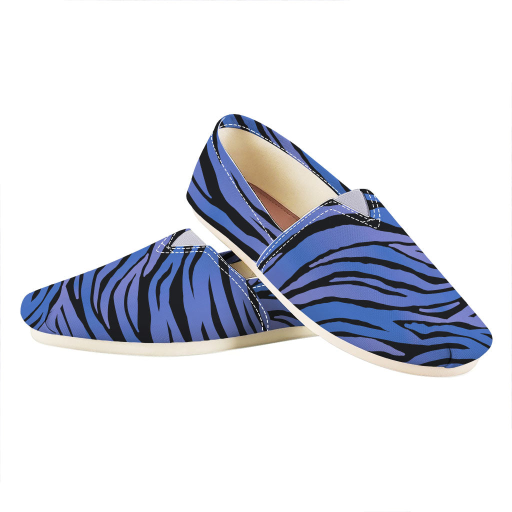 Black Blue Zebra Pattern Print Casual Shoes