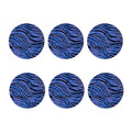 Black Blue Zebra Pattern Print Coaster Set