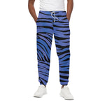 Black Blue Zebra Pattern Print Cotton Pants