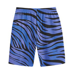 Black Blue Zebra Pattern Print Cotton Shorts