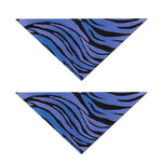 Black Blue Zebra Pattern Print Dog Bandana