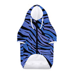 Black Blue Zebra Pattern Print Dog Zip Up Hoodie