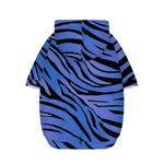 Black Blue Zebra Pattern Print Dog Zip Up Hoodie