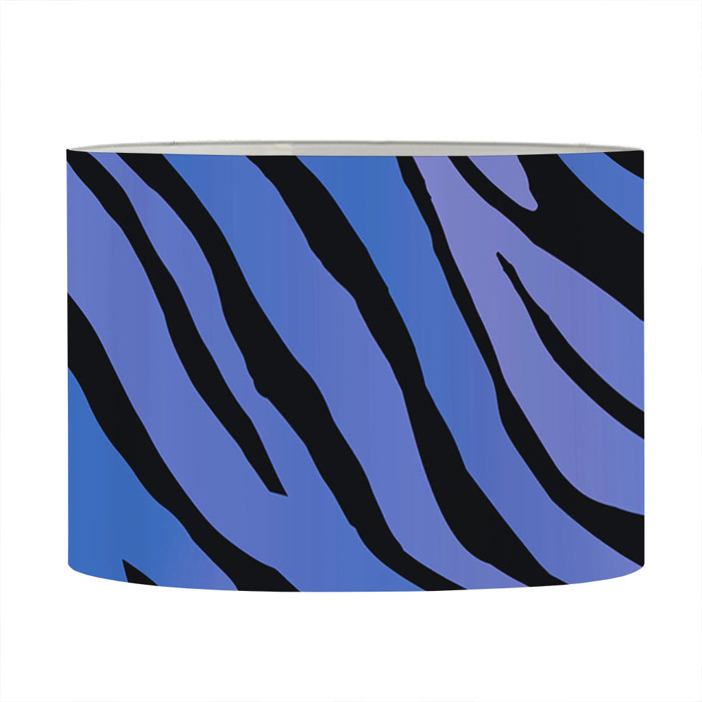 Black Blue Zebra Pattern Print Drum Lamp Shade